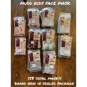 158 Colorful Reusable Kids Face Masks - Indoor & Outdoor, Brand New Sealed